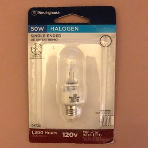 Westinghouse T4 50W E11 Mini-Can Base Halogen Single End Light Bulb